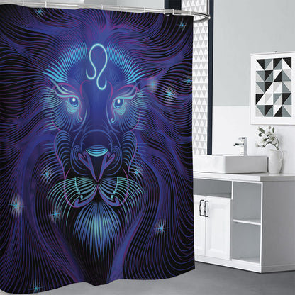 Dark Leo Zodiac Sign Print Premium Shower Curtain