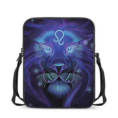 Dark Leo Zodiac Sign Print Rectangular Crossbody Bag