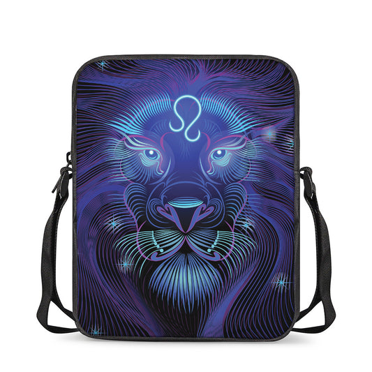 Dark Leo Zodiac Sign Print Rectangular Crossbody Bag