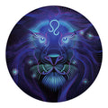 Dark Leo Zodiac Sign Print Round Blanket