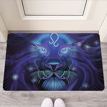 Dark Leo Zodiac Sign Print Rubber Doormat