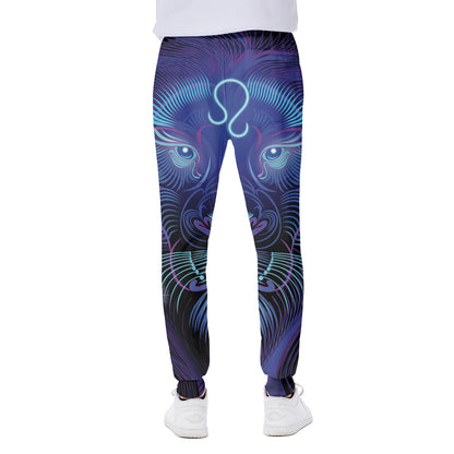 Dark Leo Zodiac Sign Print Scuba Joggers