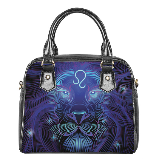 Dark Leo Zodiac Sign Print Shoulder Handbag