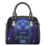 Dark Leo Zodiac Sign Print Shoulder Handbag