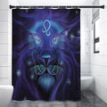 Dark Leo Zodiac Sign Print Shower Curtain