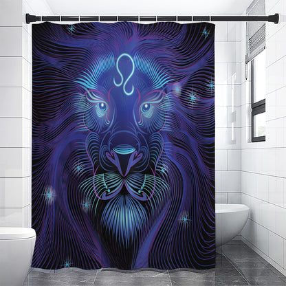 Dark Leo Zodiac Sign Print Shower Curtain