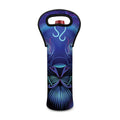 Dark Leo Zodiac Sign Print Single Neoprene Wine Tote