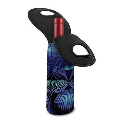 Dark Leo Zodiac Sign Print Single Neoprene Wine Tote