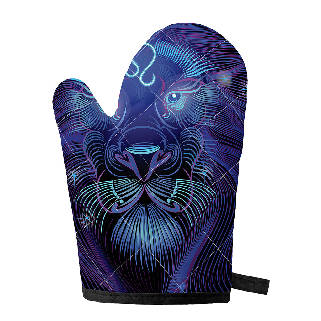 Dark Leo Zodiac Sign Print Single Oven Mitt
