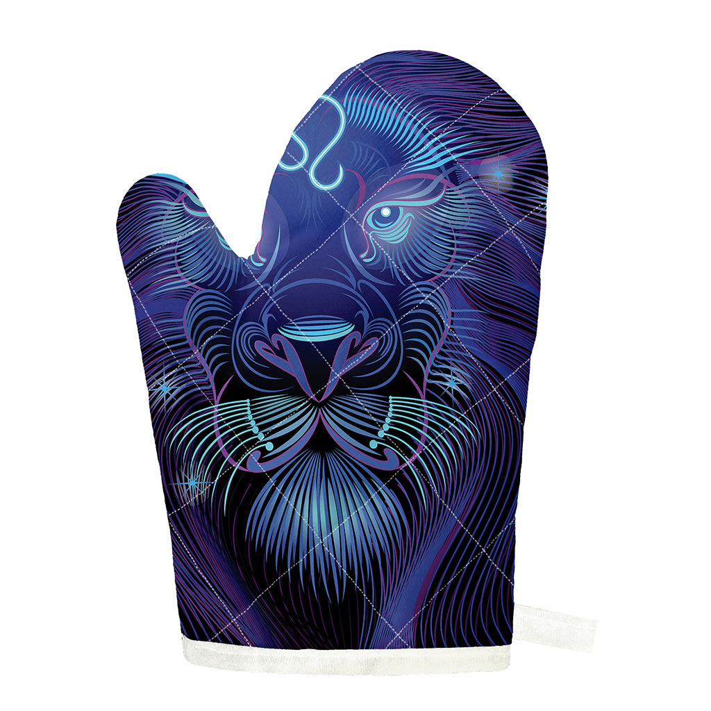 Dark Leo Zodiac Sign Print Single Oven Mitt