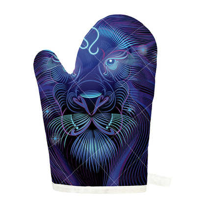 Dark Leo Zodiac Sign Print Single Oven Mitt