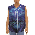 Dark Leo Zodiac Sign Print Sleeveless Baseball Jersey