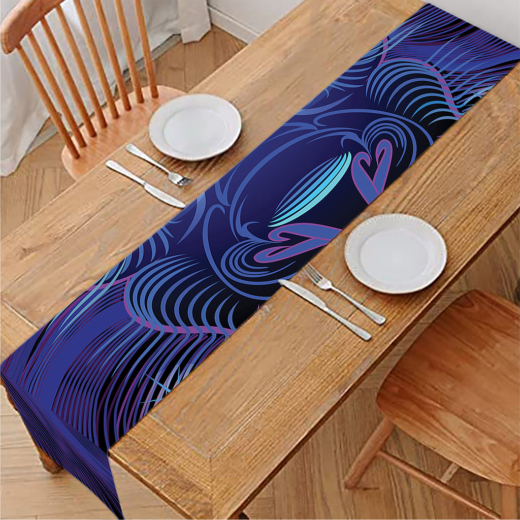 Dark Leo Zodiac Sign Print Table Runner