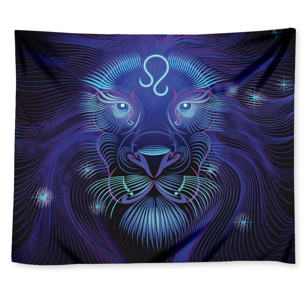 Dark Leo Zodiac Sign Print Tapestry
