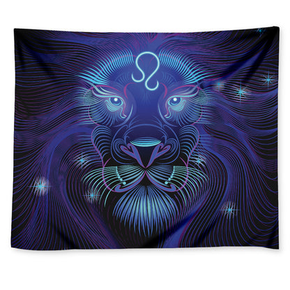Dark Leo Zodiac Sign Print Tapestry