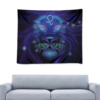 Dark Leo Zodiac Sign Print Tapestry