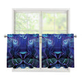 Dark Leo Zodiac Sign Print Tier Curtains