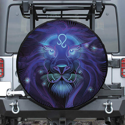 Dark Leo Zodiac Sign Print Tire Cover
