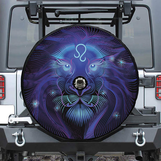 Dark Leo Zodiac Sign Print Tire Cover With Camera Hole