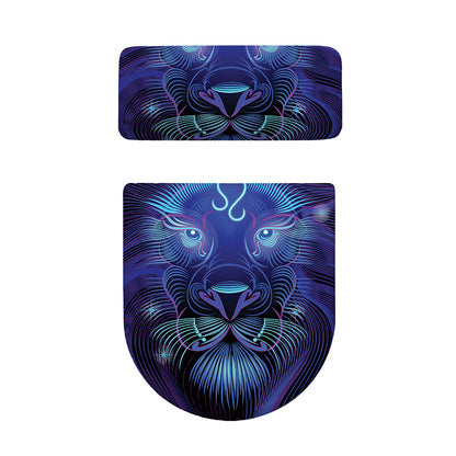 Dark Leo Zodiac Sign Print Toilet Lid And Tank Cover Set