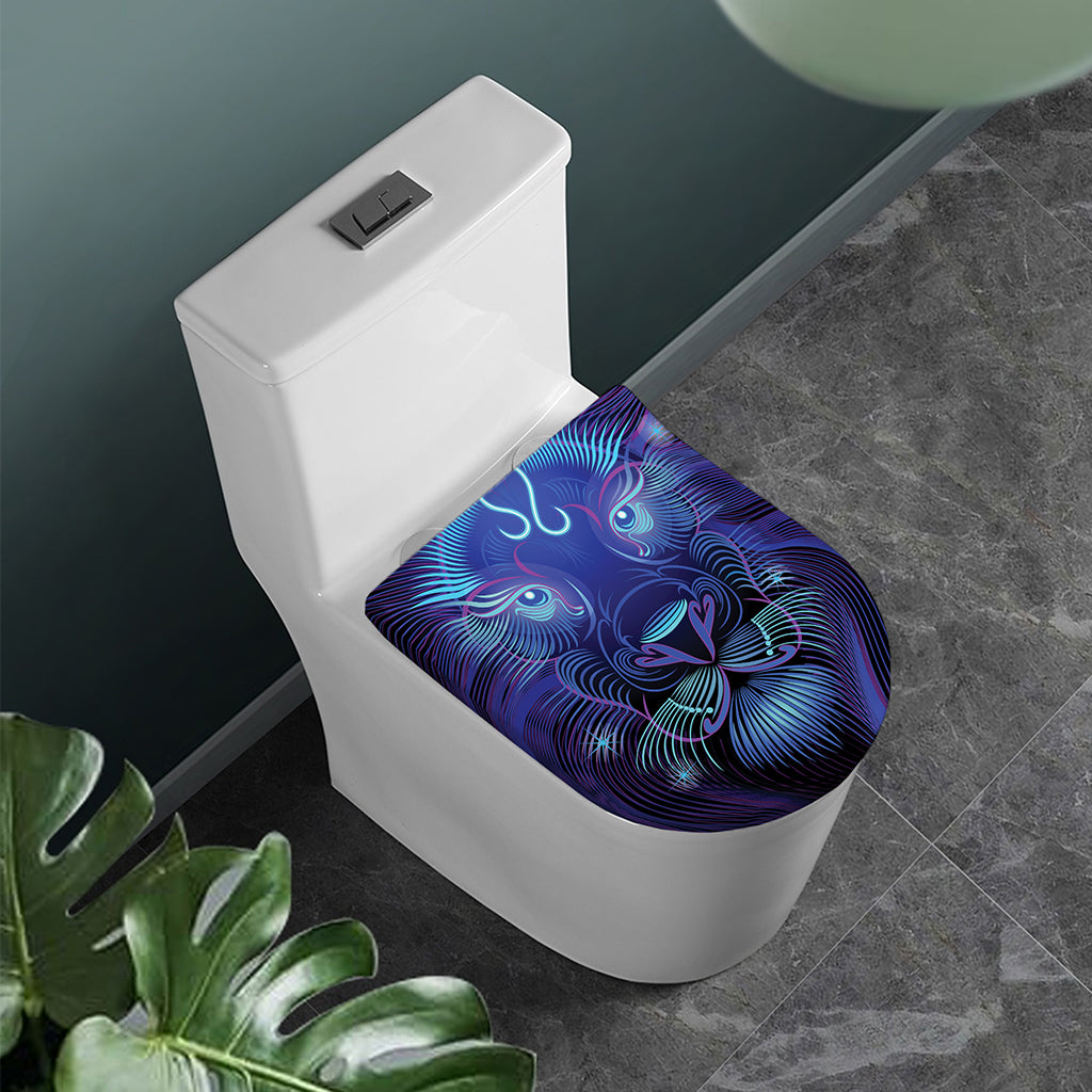 Dark Leo Zodiac Sign Print Toilet Lid Cover
