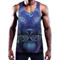 Dark Leo Zodiac Sign Print Men's Workout Tank Top