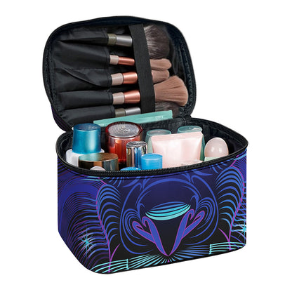 Dark Leo Zodiac Sign Print Travel Makeup Bag