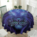 Dark Leo Zodiac Sign Print Waterproof Round Tablecloth