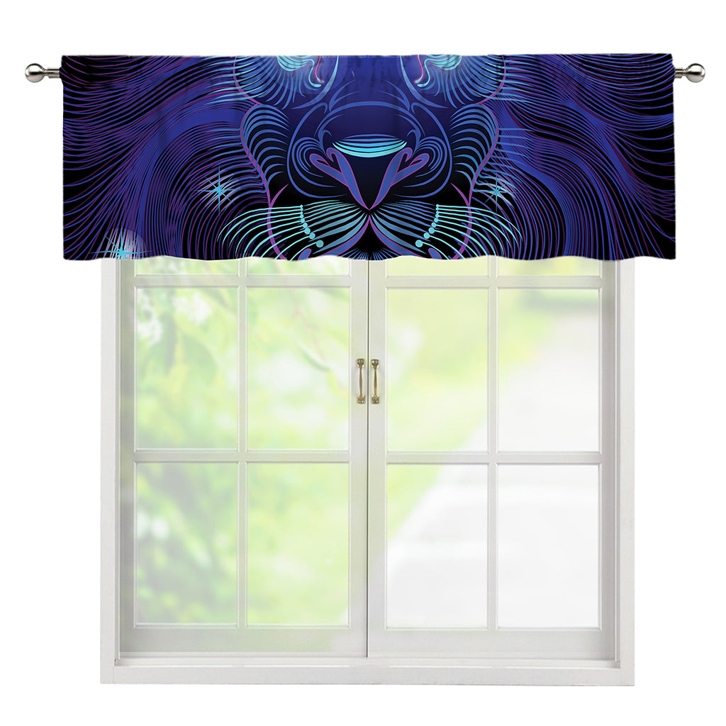 Dark Leo Zodiac Sign Print Window Valance