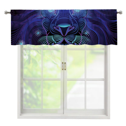 Dark Leo Zodiac Sign Print Window Valance