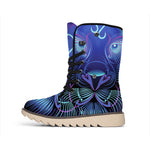 Dark Leo Zodiac Sign Print Winter Boots