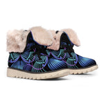 Dark Leo Zodiac Sign Print Winter Boots