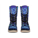 Dark Leo Zodiac Sign Print Winter Boots