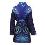 Dark Leo Zodiac Sign Print Women's Bathrobe