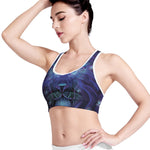 Dark Leo Zodiac Sign Print Women's Sports Bra