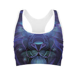Dark Leo Zodiac Sign Print Women's Sports Bra