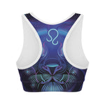 Dark Leo Zodiac Sign Print Women's Sports Bra