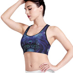 Dark Leo Zodiac Sign Print Women's Sports Bra