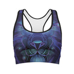 Dark Leo Zodiac Sign Print Women's Sports Bra