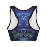 Dark Leo Zodiac Sign Print Women's Sports Bra