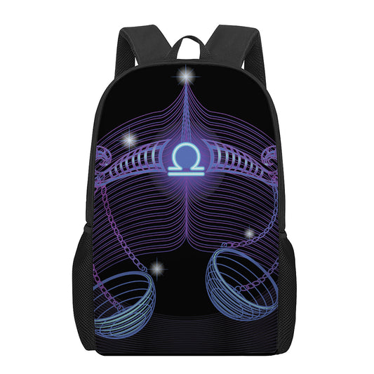 Dark Libra Zodiac Sign Print 17 Inch Backpack