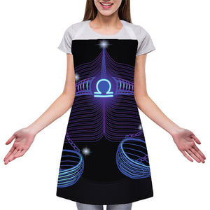 Dark Libra Zodiac Sign Print Adjustable Apron