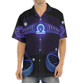Dark Libra Zodiac Sign Print Aloha Shirt