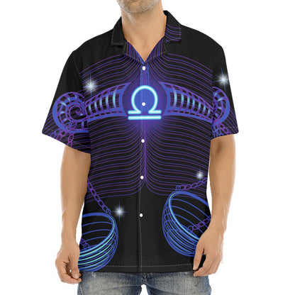 Dark Libra Zodiac Sign Print Aloha Shirt