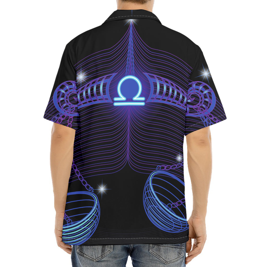 Dark Libra Zodiac Sign Print Aloha Shirt
