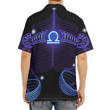 Dark Libra Zodiac Sign Print Aloha Shirt