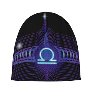 Dark Libra Zodiac Sign Print Beanie