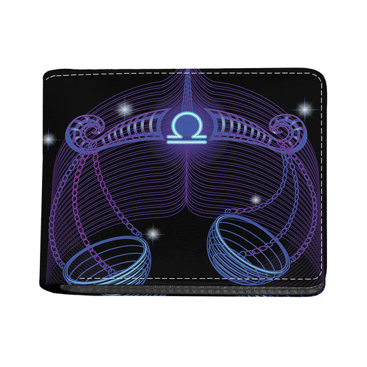 Dark Libra Zodiac Sign Print Bifold Wallet
