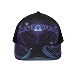 Dark Libra Zodiac Sign Print Black Mesh Trucker Cap