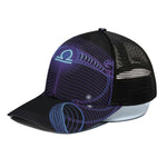 Dark Libra Zodiac Sign Print Black Mesh Trucker Cap